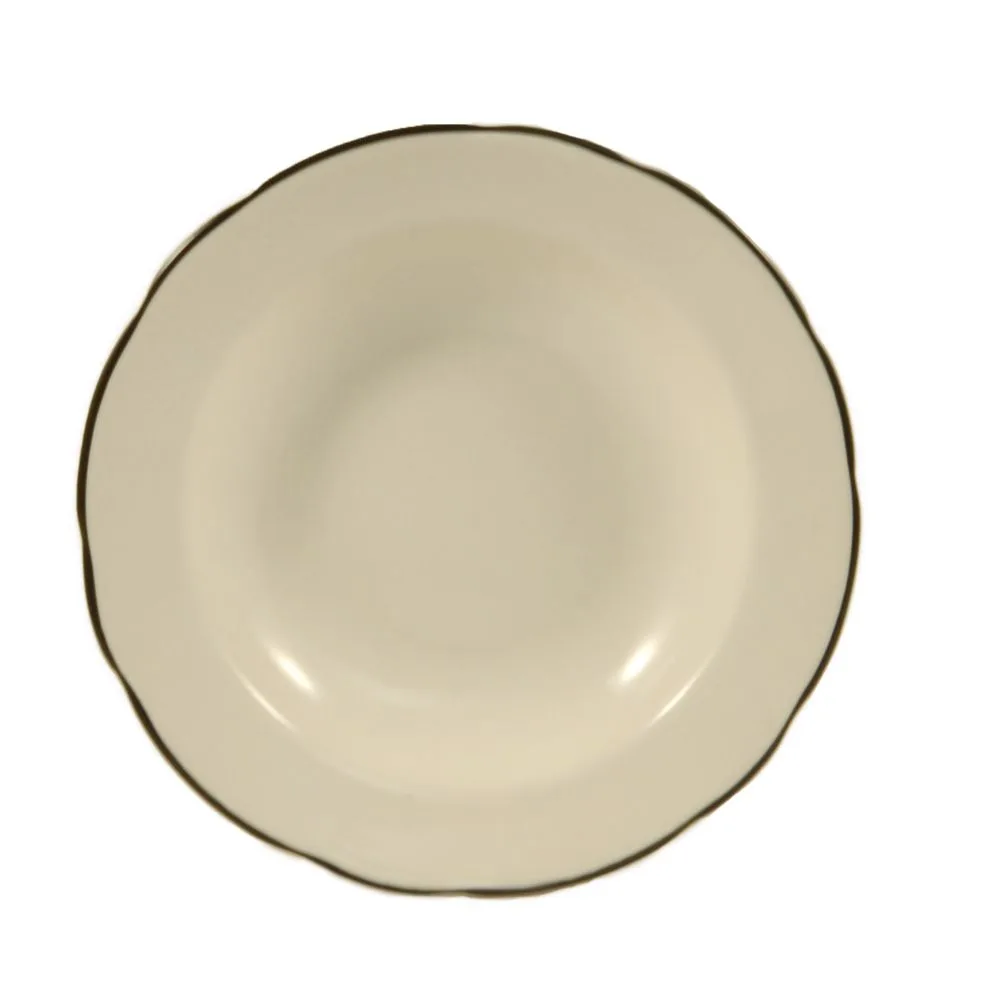 CAC China SC-120B - 12" Pasta Bowl, 26 oz Capacity, Black Band Finish, 12" Diameter - 1 Dozen
