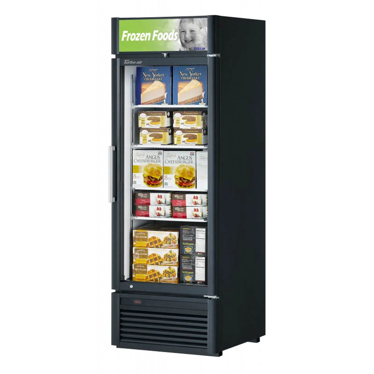 Turbo Air TGF-23SD-N 27" 1 Glass Door Freezer Merchandiser, White or Black, 18 cu. ft.