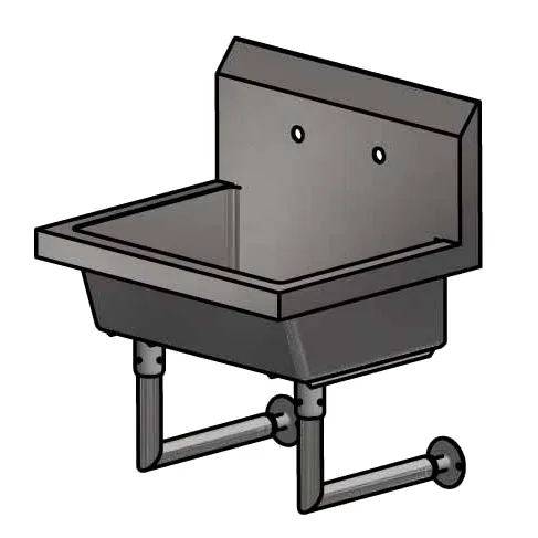 BK Resources MSHS-24W2 24" Wall Mounted Hand Sink without Faucet - 14 gauge / Double Holes
