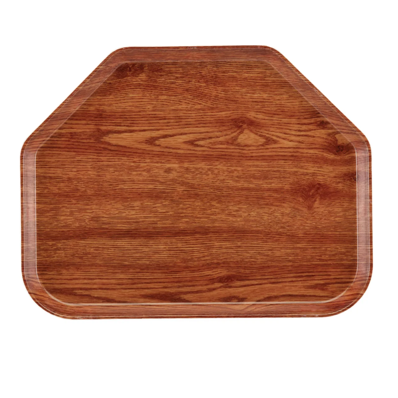 Cambro 1520TR304 Trapezoid Tray, 14‑9/16" x 19‑1/2" Fiberglass, Wood Color, NSF, Dishwasher Safe