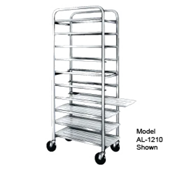 Winholt AL-1010 End Load Aluminum Mobile Platter Rack - (10) 10" Platters