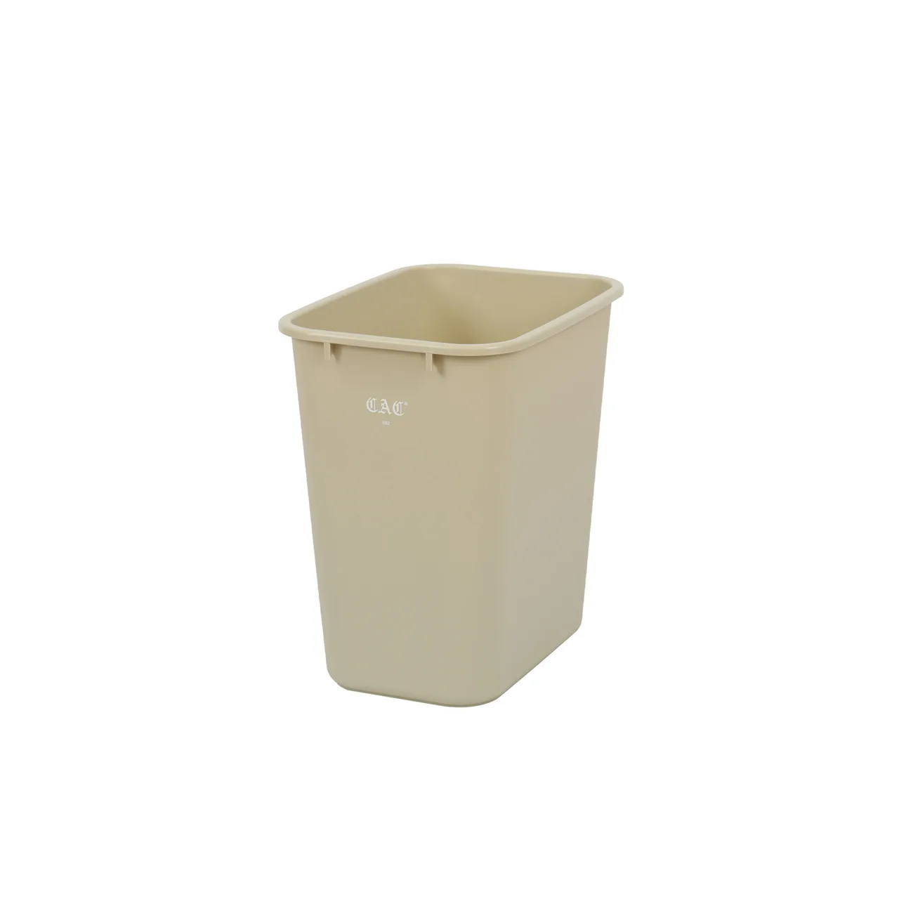 CAC China TCWB-28BG - 28 Qt (7 Gal) Trash Can, Beige Plastic, 15" Length, No Lid, Rectangle Design