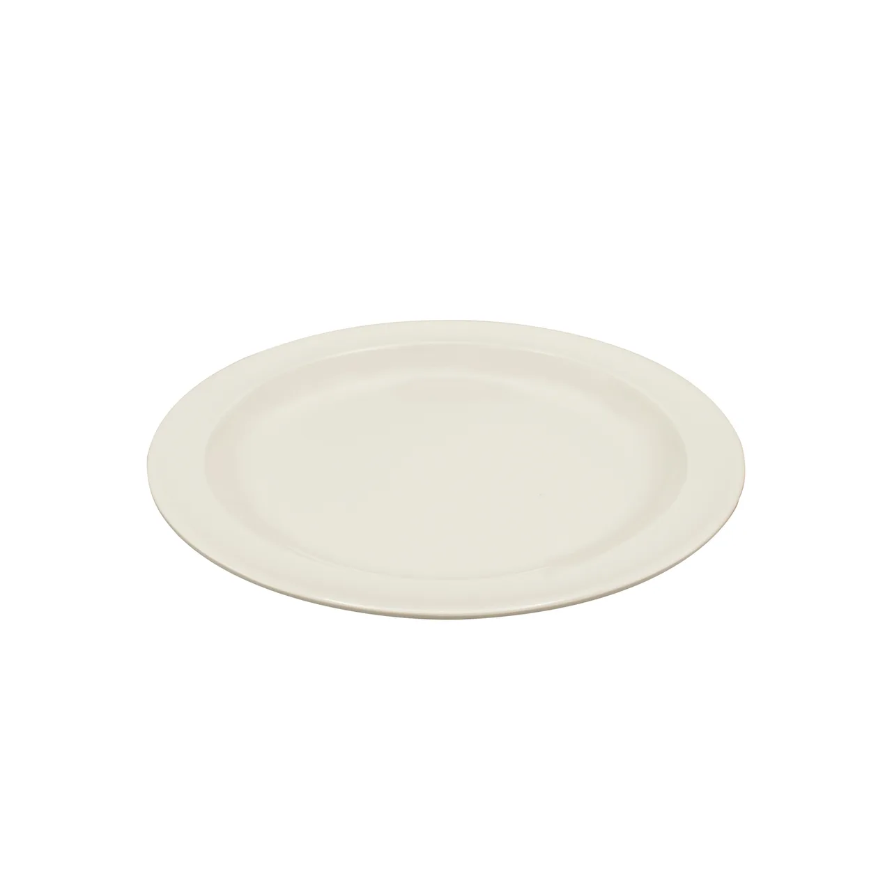 CAC China MLDNR-16 - 10.25" Round Melamine Plate, Ivory, Narrow Rim, 10.25" x 10.25" Size - 1 Dozen