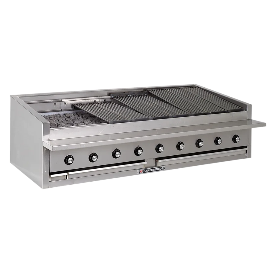 Bakers Pride L-72RS 72" Low Profile Countertop Gas Radiant Charbroiler w/ (16) Burners, 240.000 BTU