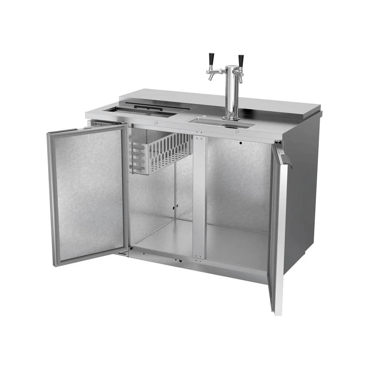 Beverage Air DD50HC-1-C-S 50" Draft Beer Cooler w/ 2 Kegs, 17.86 cu. ft., 1 Dual-Tap Tower
