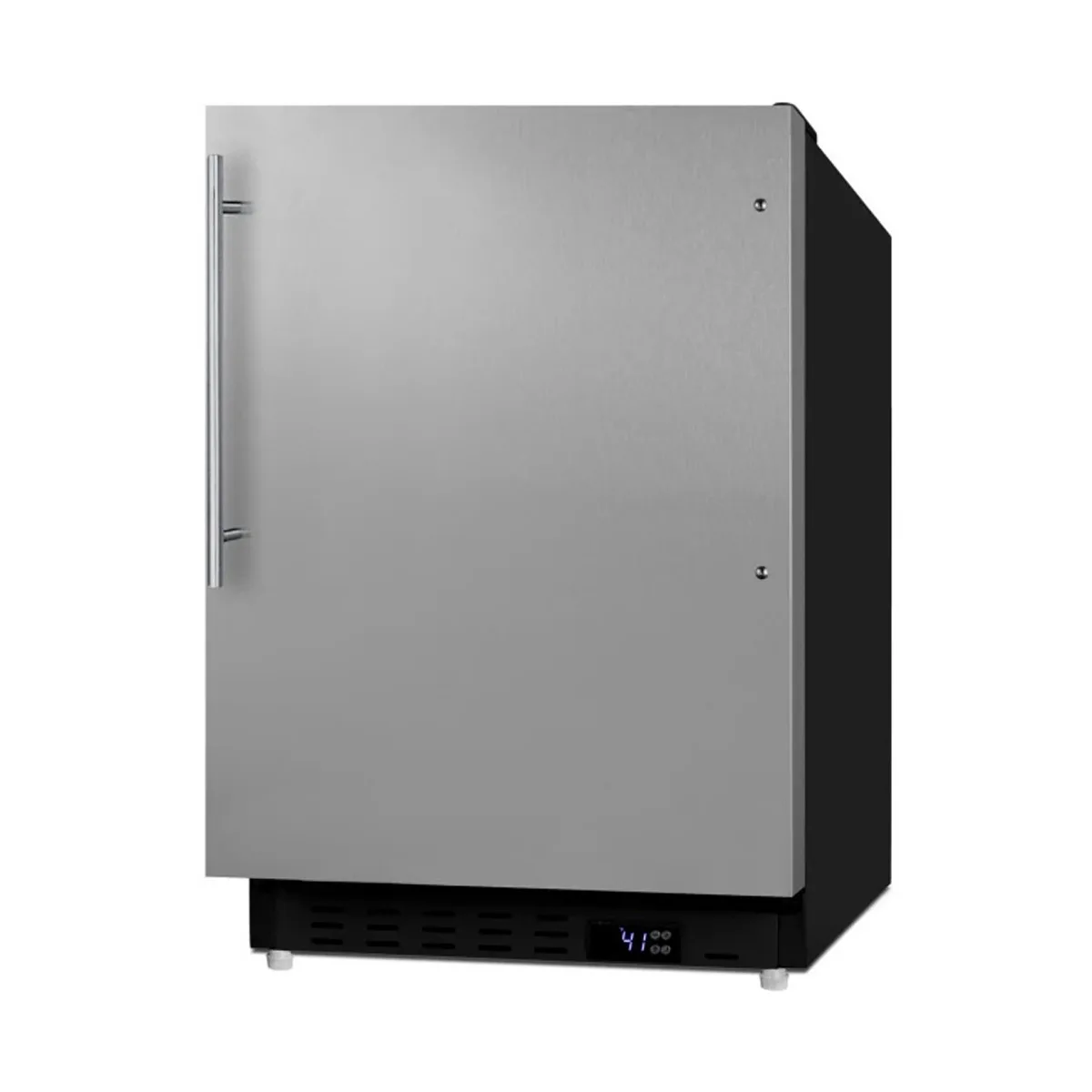 Summit ALR47BSSHV 20" Built-in or Freestanding Undercounter Refrigerator in Black, Stainless Steel Door, 3.5 cu. ft.