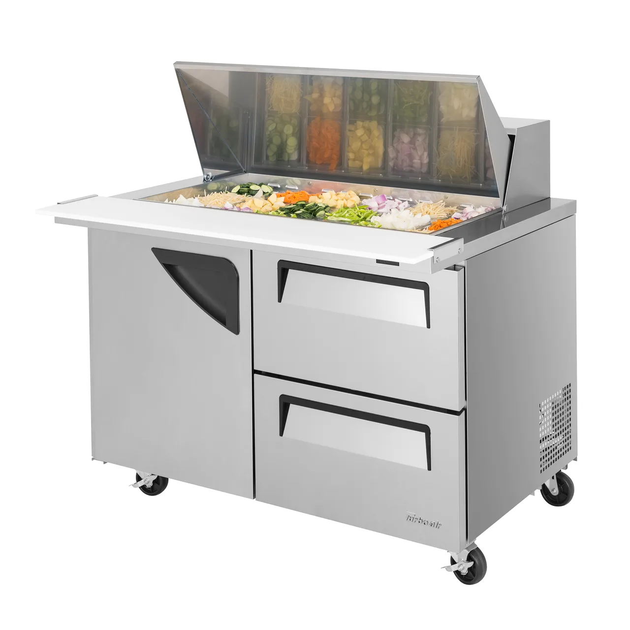 Turbo Air TST-48SD-18-D2-N 48" Mega Top Refrigerated Sandwich Salad Prep Table w/ 2 Drawers & 1 Door, 18 Pans