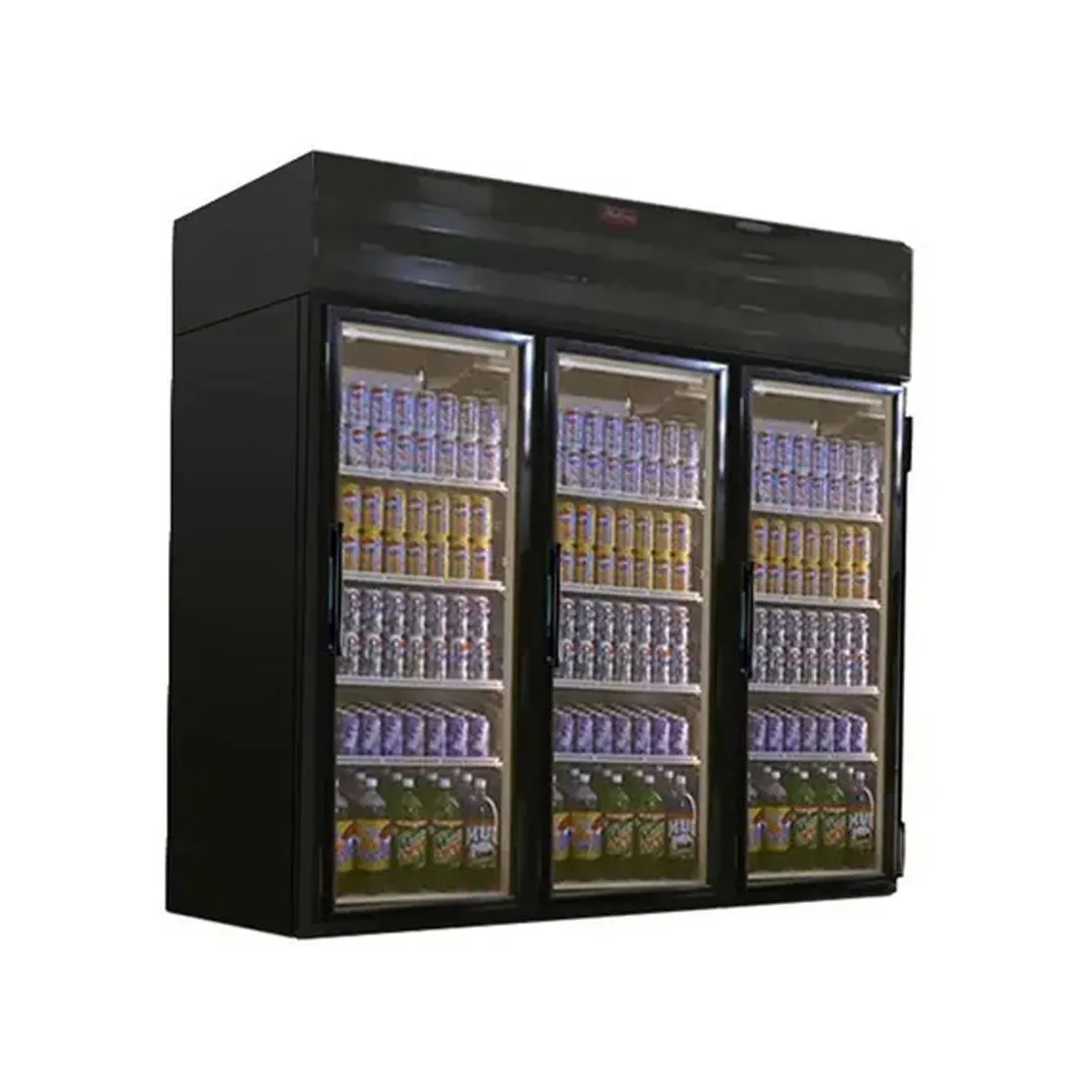 Howard-McCray GR75-B 78" Three Glass Door Merchandiser Refrigerator in Black, 75 cu. ft.