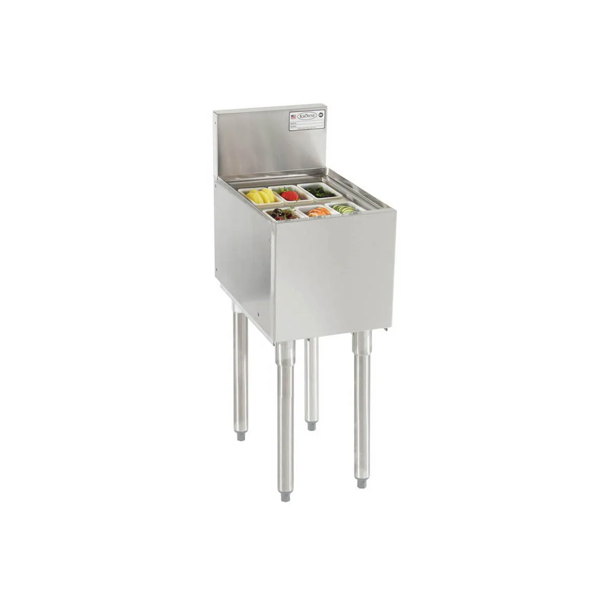 Krowne KR19-12 12" Underbar Ice Bin/Cocktail Unit w/ 25 lbs., 10" Bin Depth, No Cold Plate