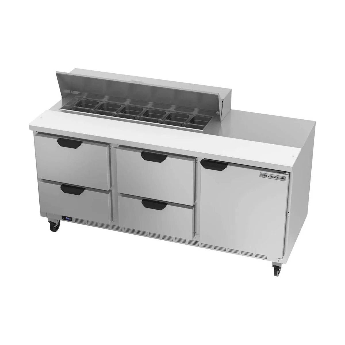Beverage Air SPED72HC-12-4 72" Sandwich/Salad Prep Table w/ 4 Drawers & 1 Door, 12 Pans