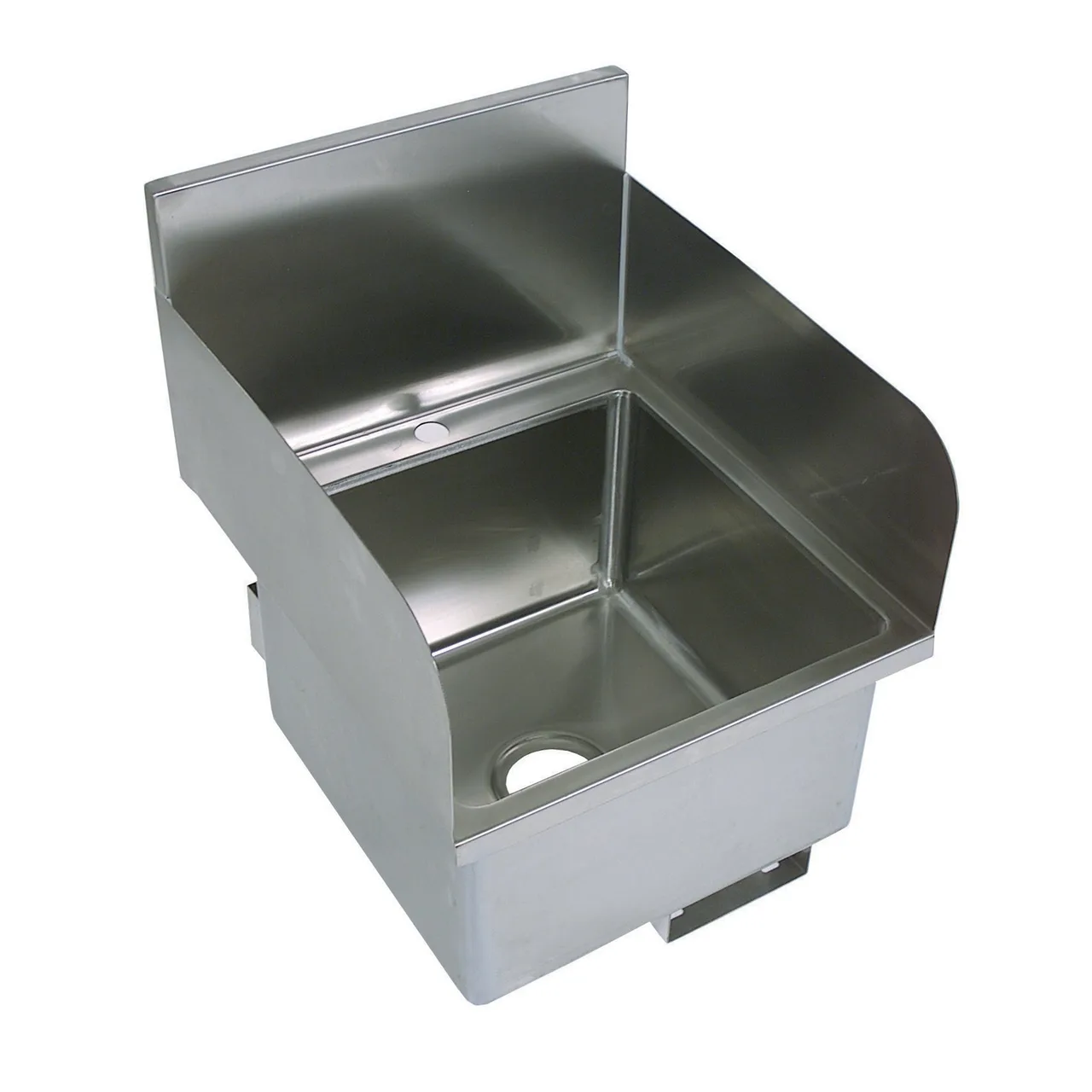 BK Resources BKHS-D-1616-SS 16" Wall Mounted Hand Sink without Faucet - w/Knee Valve Bracket - 16 g
