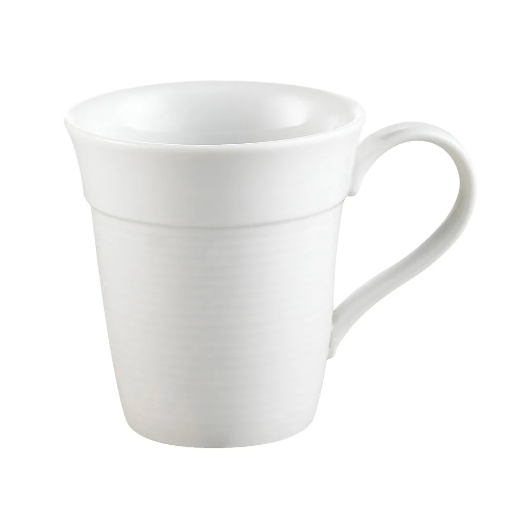CAC China HMY-38 Harmony Tierra 8‑oz Porcelain Mug, Super White, 3‑3/8" Dia x 3‑1/2" H - 1 Dozen