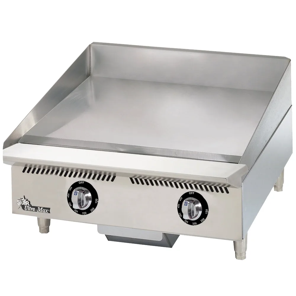 Star 824TCHSA 24" Countertop Gas Griddle, Snap-Action Thermostat, 1" Chrome Plate, 60.000 BTU