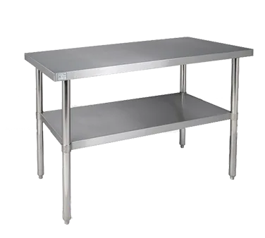 Klinger's Trading 16GA-AST3048 48" Open Base Work Table with Undershelf, 16 Gauge Flat Top