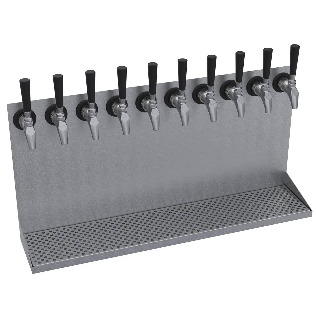 Krowne KWMDT-10S Wall Mounted Drip Tray, Ten Faucets, 30" OA Length, Brushed Stainless Steel