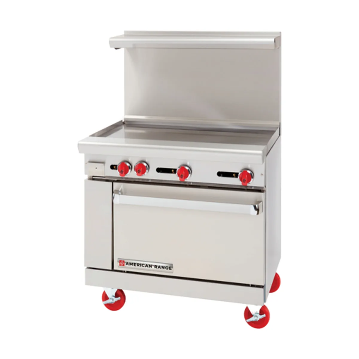 American Range AR-36G-C 36" Gas Restaurant Range, 36" Full Griddle w/ Manual Controls, (1) Convection Oven