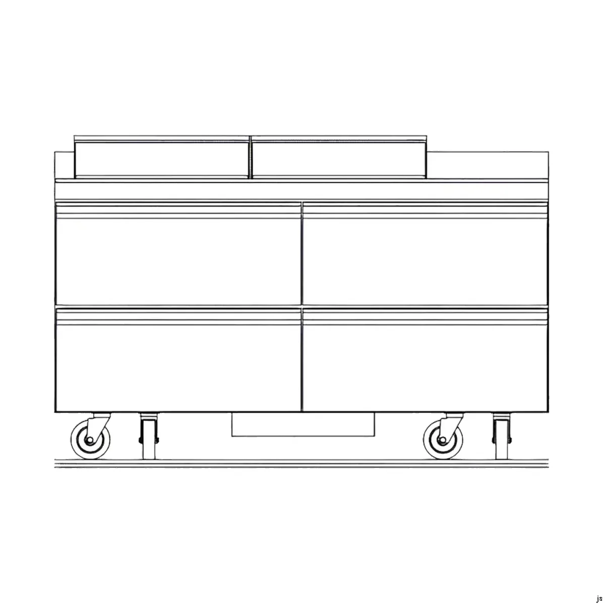Delfield STD4464NP-12 64" 2-Section Sandwich and Salad Prep Table, 4 Drawers, 12 Pans, Stainless Steel