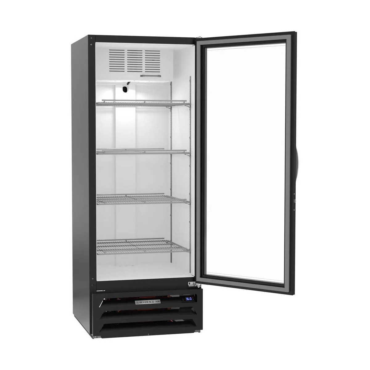 Beverage Air MMR12HC-1-B 24"1-Section Glass Door Merchandiser Refrigerator in Black, 12 cu. ft.