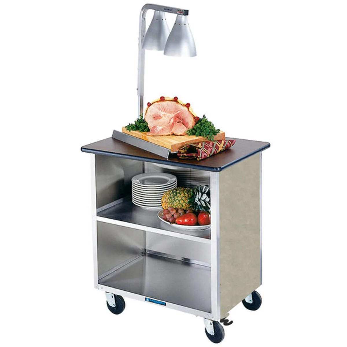 Lakeside 626 28" Stainless Steel 3 Shelf Bus Cart w/ Enclosed Base (3) Sides