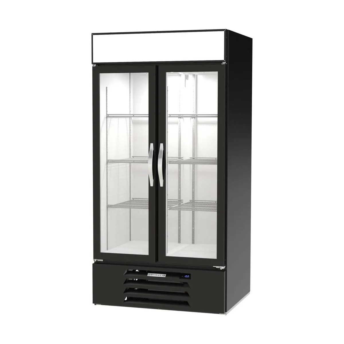 Beverage-Air MMF35HC-1-B 39 1/2" 2 Glass Door Merchandising Freezer in Black, 36.87 cu. ft.