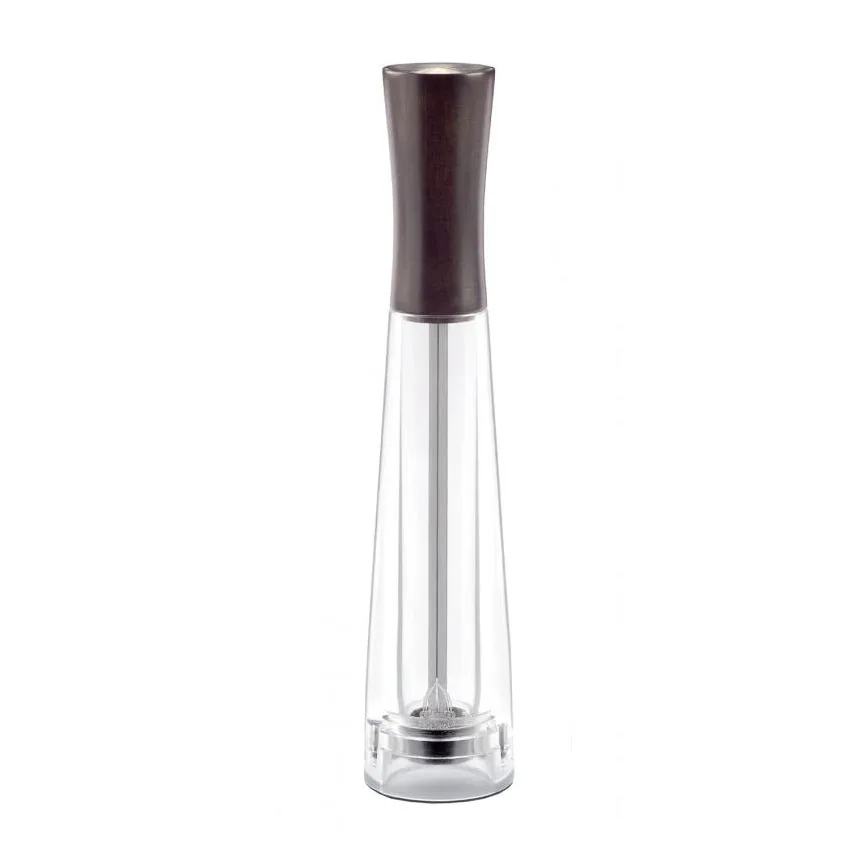 Omcan USA 43674 Pepper Mill – 10" Tall Beech Wood with Acrylic Base, Metal Mechanism, Made in Italy