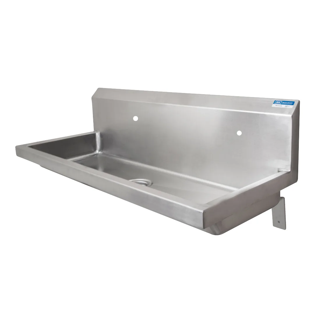 BK Resources MSHSA-60W1 60" Wall Mounted Hand Sink without Faucet - 14 gauge / Single Hole