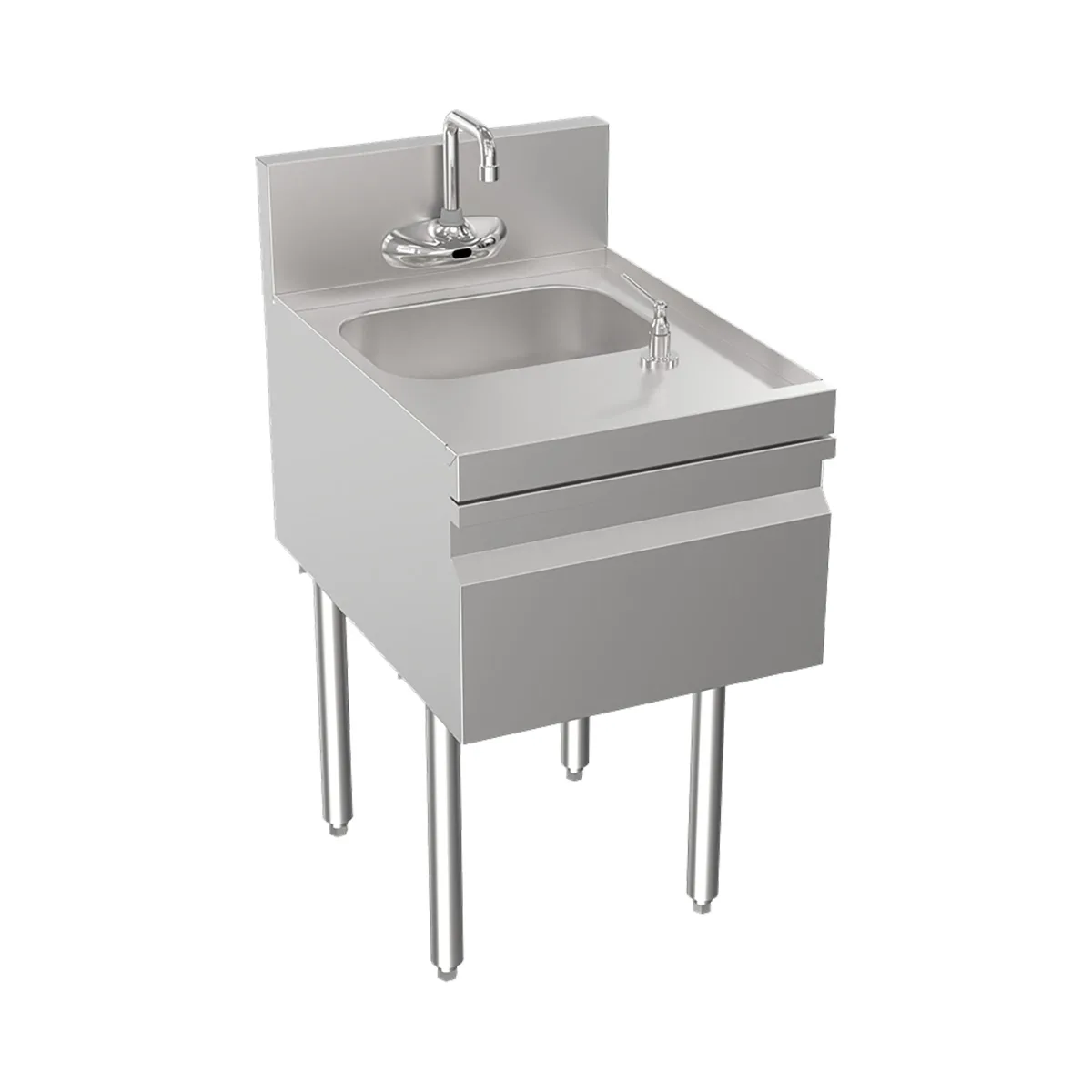 Krowne KR24-18ST-E Underbar Sink Units, 1 Compartment with Soap & Towel Dispenser - No Drainboard