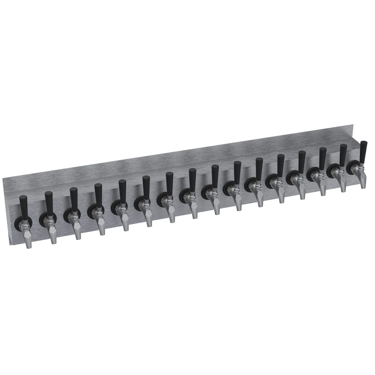 Krowne KWM-16S Wall-Mount Draft Beer Tower, 48" OA Length, Brushed Stainless, Glycol-Cooled, 16 Taps