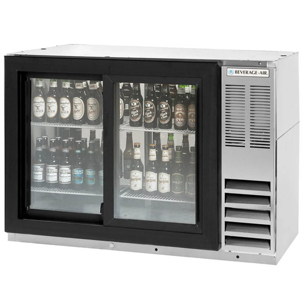 Beverage Air BB48HC-1-GS-F-PT-S 48" Pass-Thru Glass Door Back Bar Cooler
