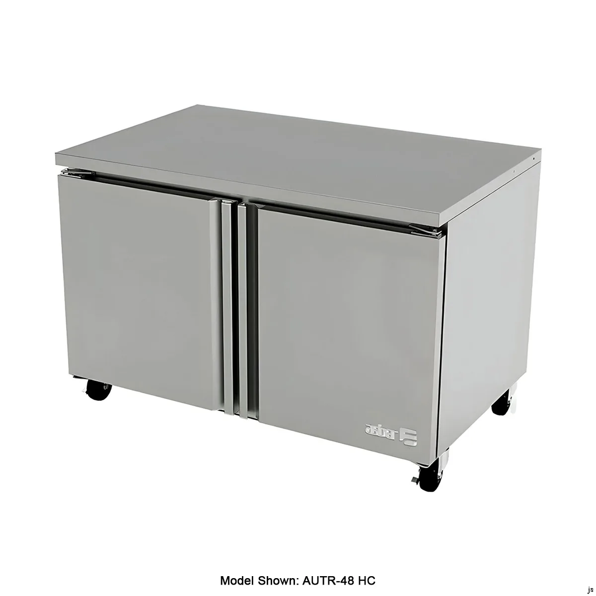 Asber AUTF-48-P 48" 2-Door Undercounter Freezer, Stainless Steel, 12 cu. ft.