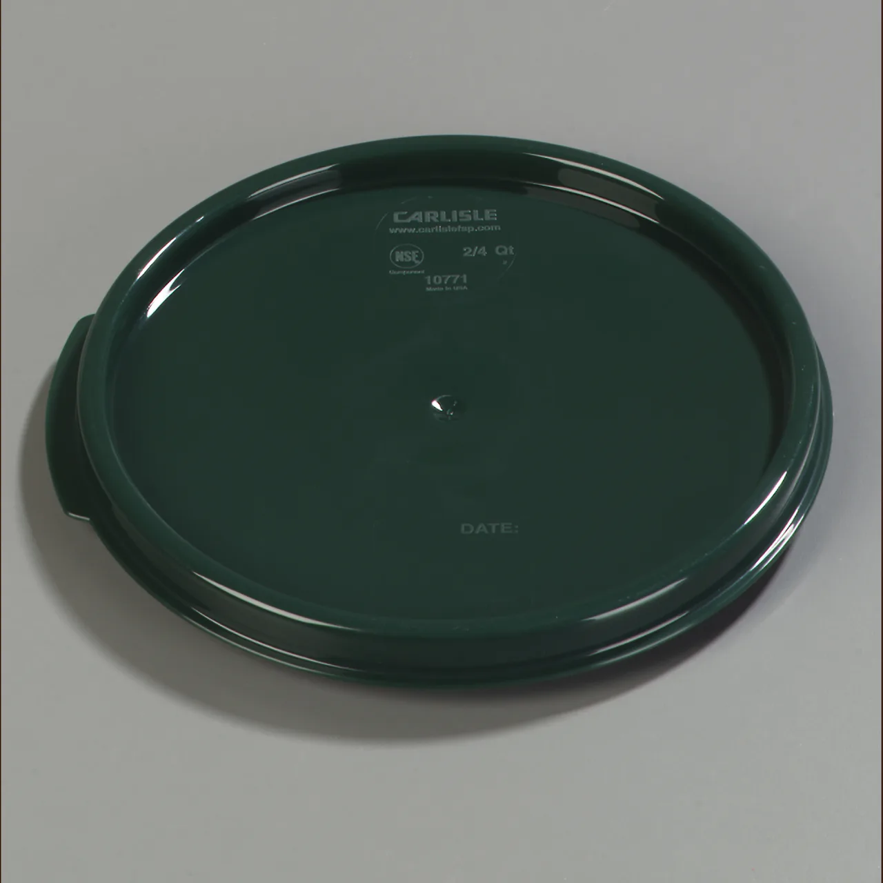 Carlisle 1077108 Storplus Food Storage Lid – 2‑4 Qt. Green, Round, Polypropylene, Date‑Indicator