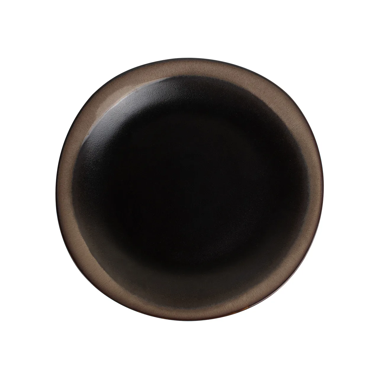 CAC China VEN-8 Venus Plate, 8-1/2" Round, Midnight Black/Desert Beige China, 1 Dozen