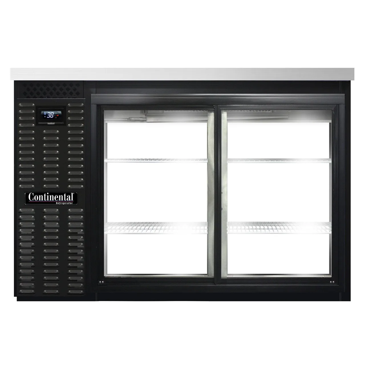 Continental Refrigerator BB50NSGDPT 50" Pass-Thru Glass Door Back Bar Refrigerator