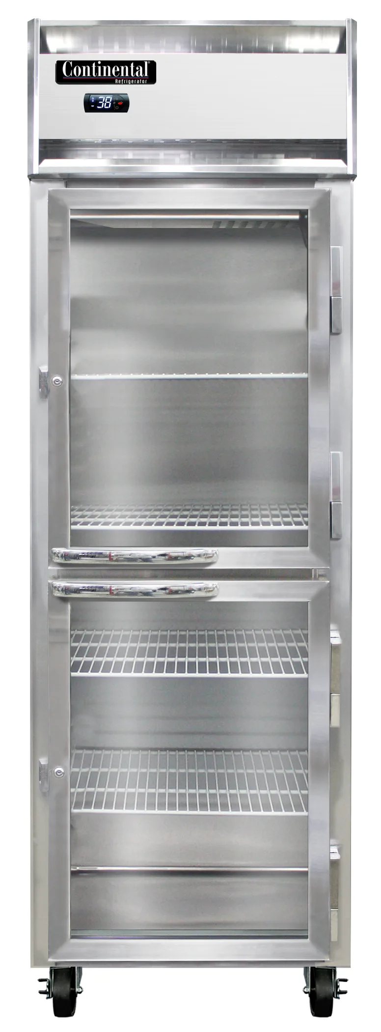 Continental Refrigerator 1RNPTHD-GD-SD 38" 4-Door Pass-Thru Refrigerator, 21 cu. ft., Top Mounted