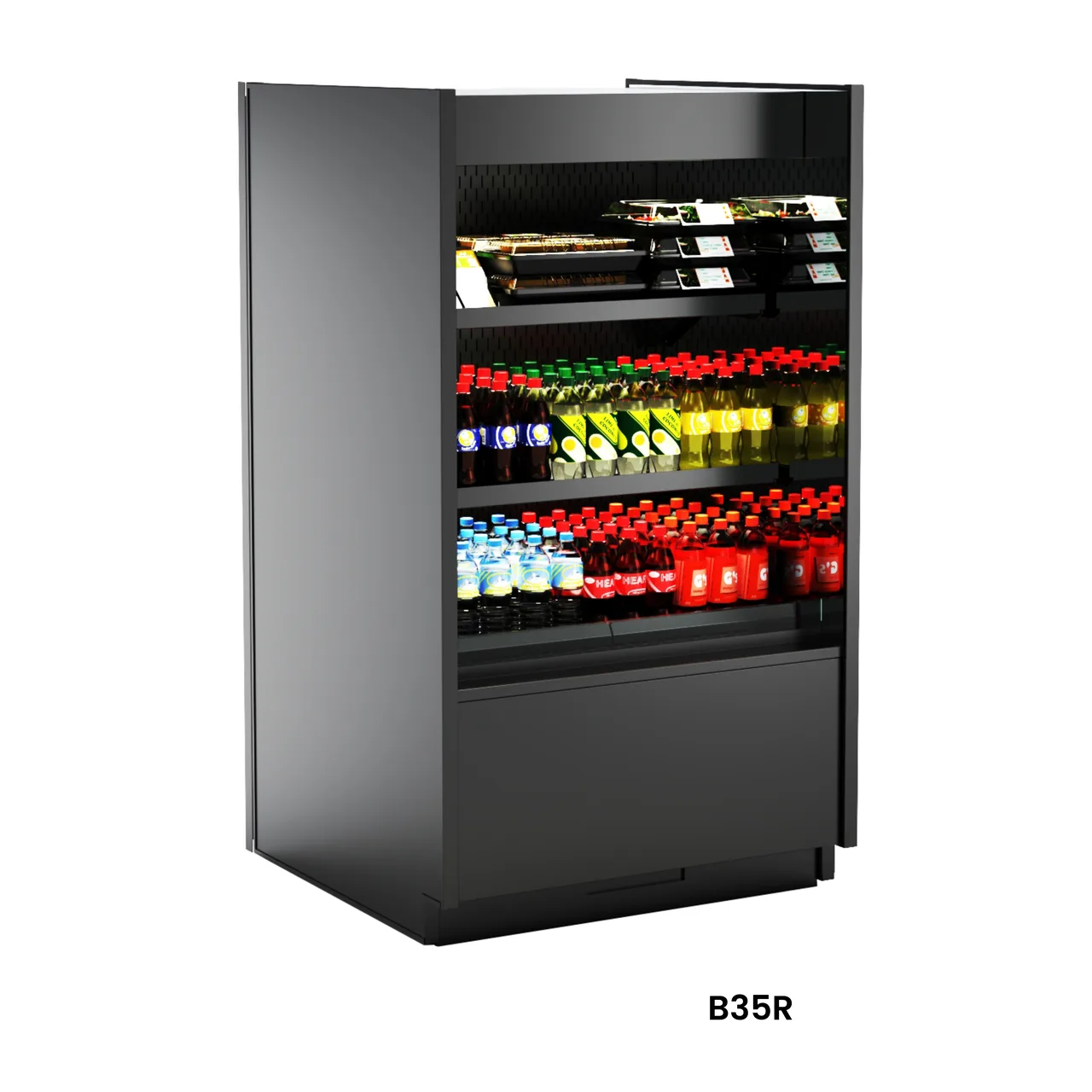 Structural Concepts B55R 60" Self-Serve Open Air Refrigerated Display Case, 2 Shelves