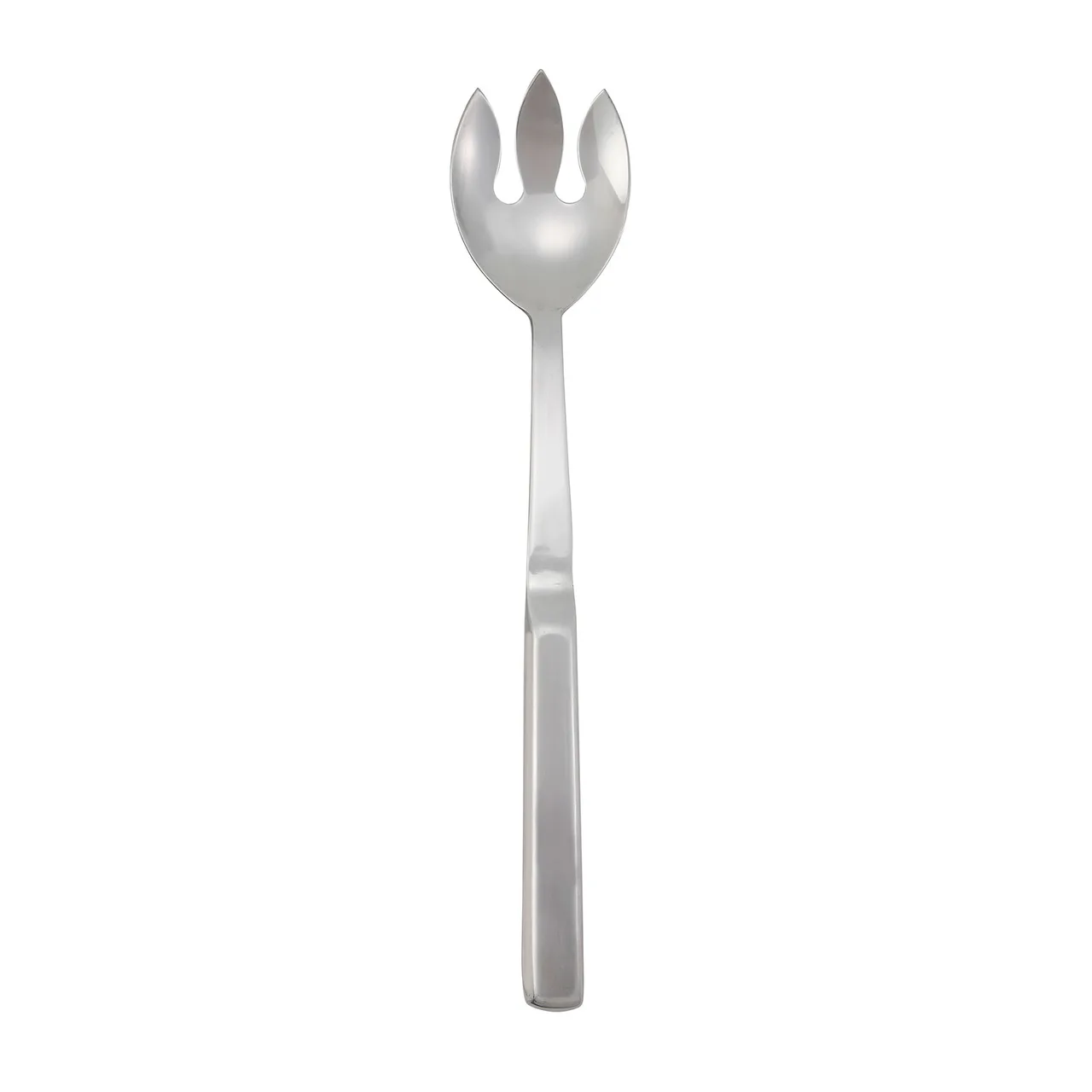 Winco BW-NS3 11 3/4" Hollow Stainless Steel Handle Notched Salad Spoon
