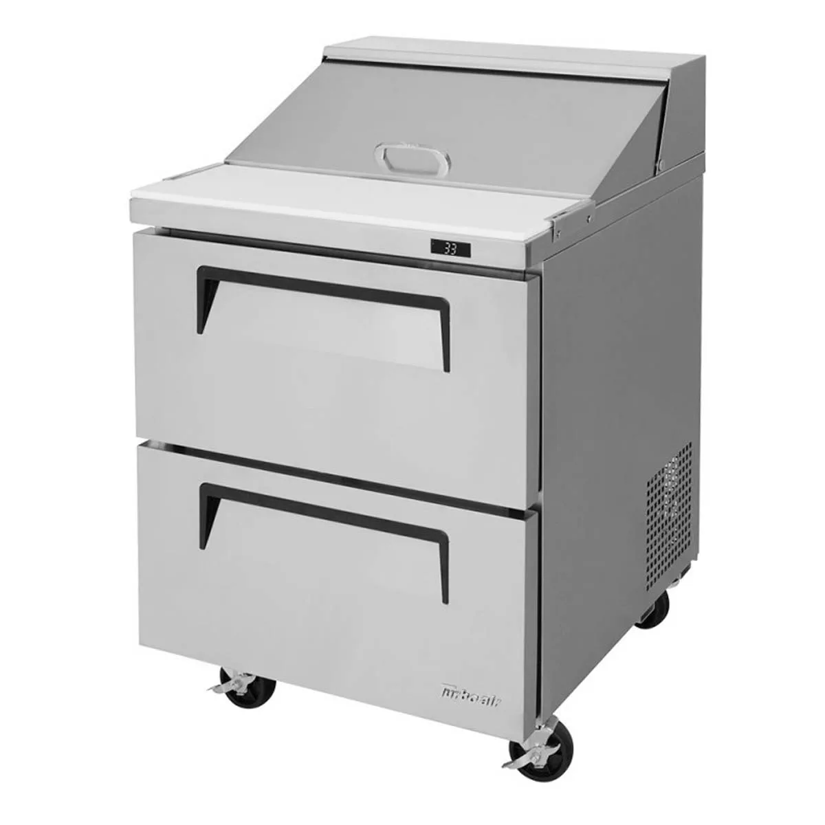 Turbo Air TST-28SD-D2-N 27" One Section Sandwich / Salad Prep Table w/ 2 Drawers, 8 Pans