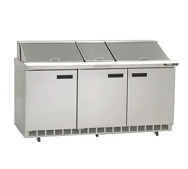 Delfield 4472NP-30M 72" Mega Top Sandwich / Salad Prep Table w/ 3 Doors, 30 Pans