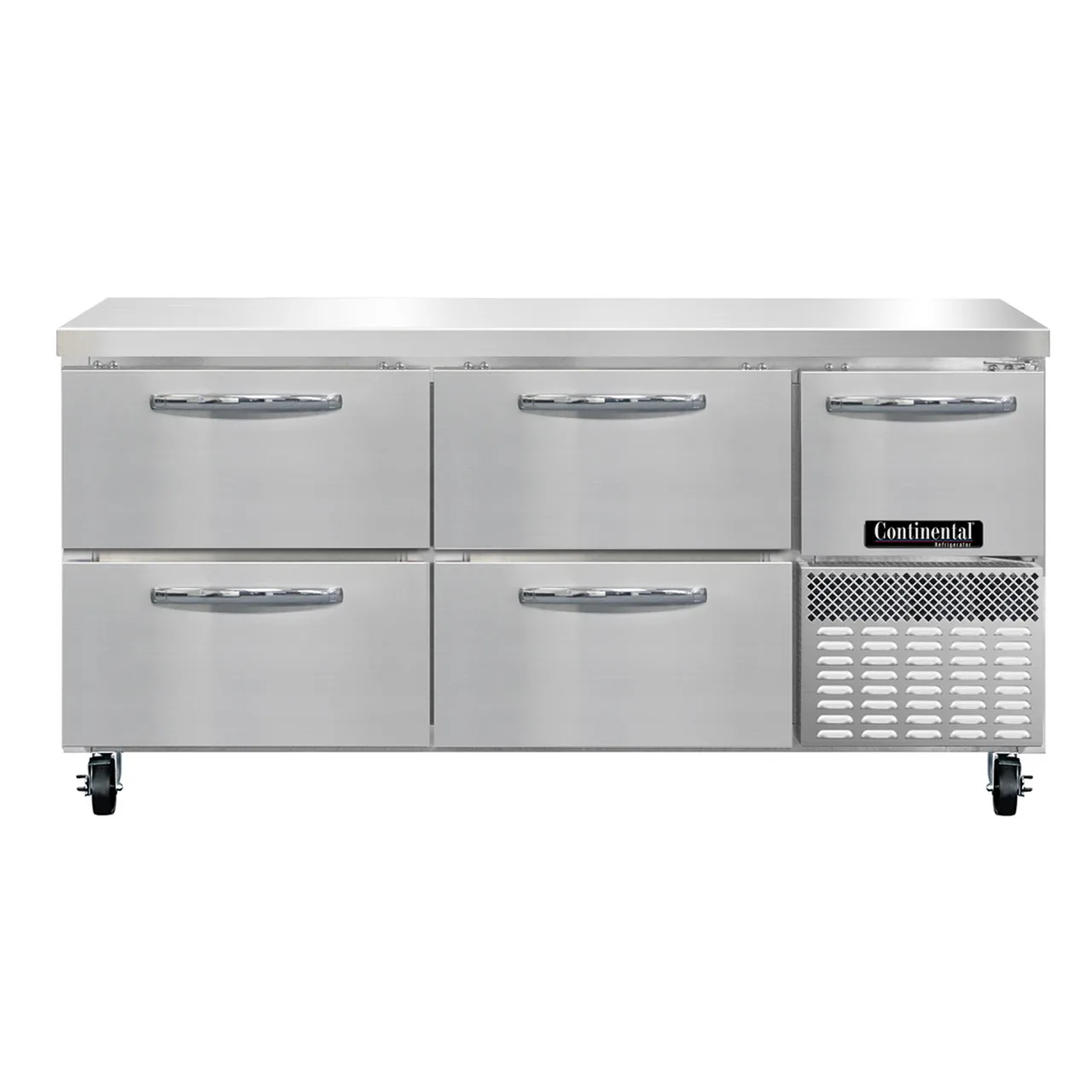 Continental Refrigerator RA68SN-D 68" Worktop Refrigerator w/ 4 Drawers & 1 Half Door