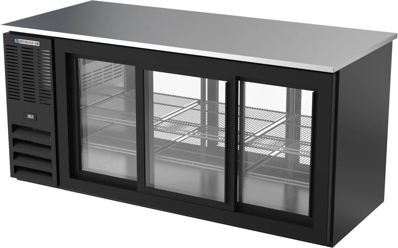Beverage Air BB72HC-F-GS-PT-B Pass-Thru Cooler, 72W×34-1/8D×34H, 23.6cuft, 6 Doors, R290, 1/3 115V