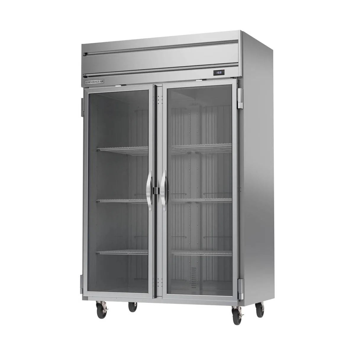 Beverage Air HF2HC-1G 52" 2-Section Reach-In Freezer w/ 2 Glass Doors, Top Mount, 46.29 cu. ft.
