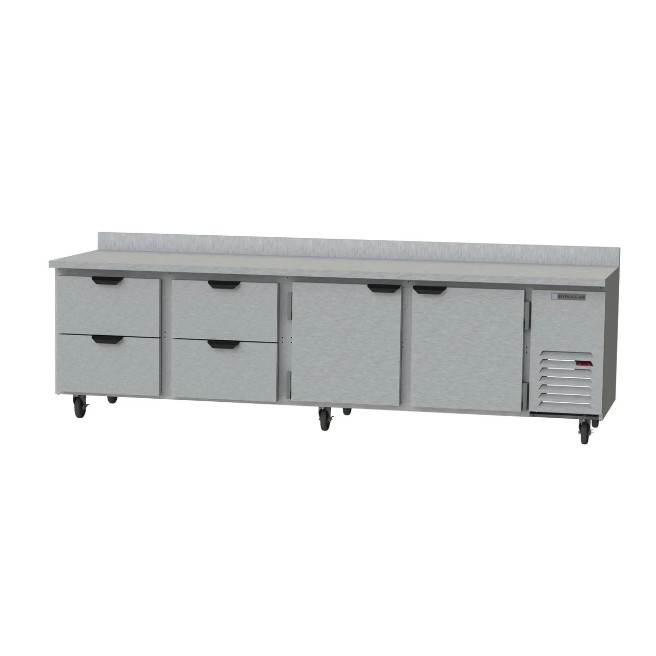 Beverage Air WTRD119AHC-4 119" 4-Section Worktop Refrigerator w/ 4 Drawers & 2 Doors, 40 cu. ft.