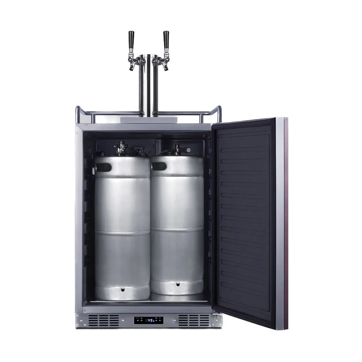Summit SBC682PNRWKDTWIN 24" Black 5.6 cu ft Wine Kegerator, 2‑Tap Twin Kit, R600a, 115V ETL