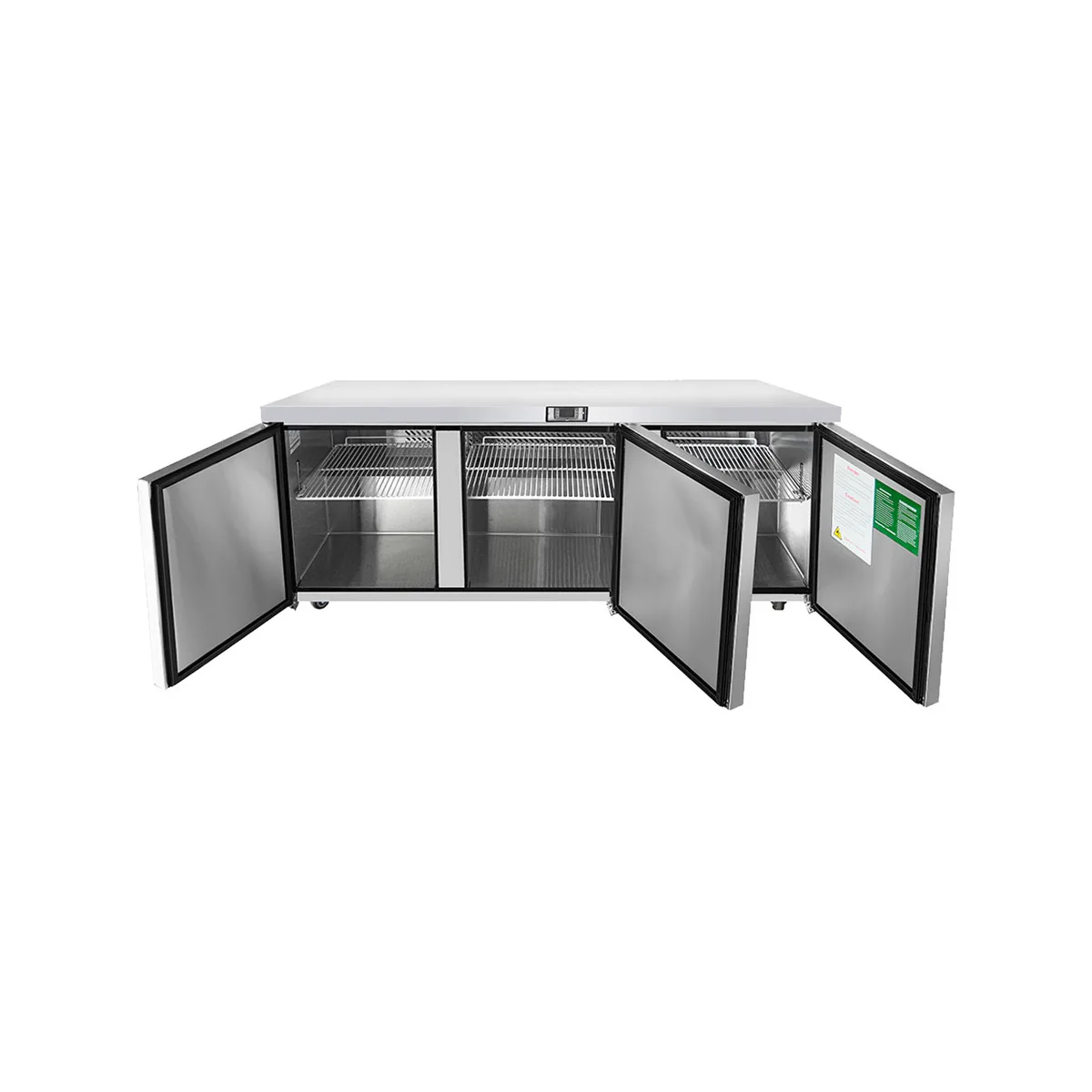 Atosa USA MGF8404GR 72" Three Section Undercounter Refrigerator w/ 3 Doors, 21 cu. ft.