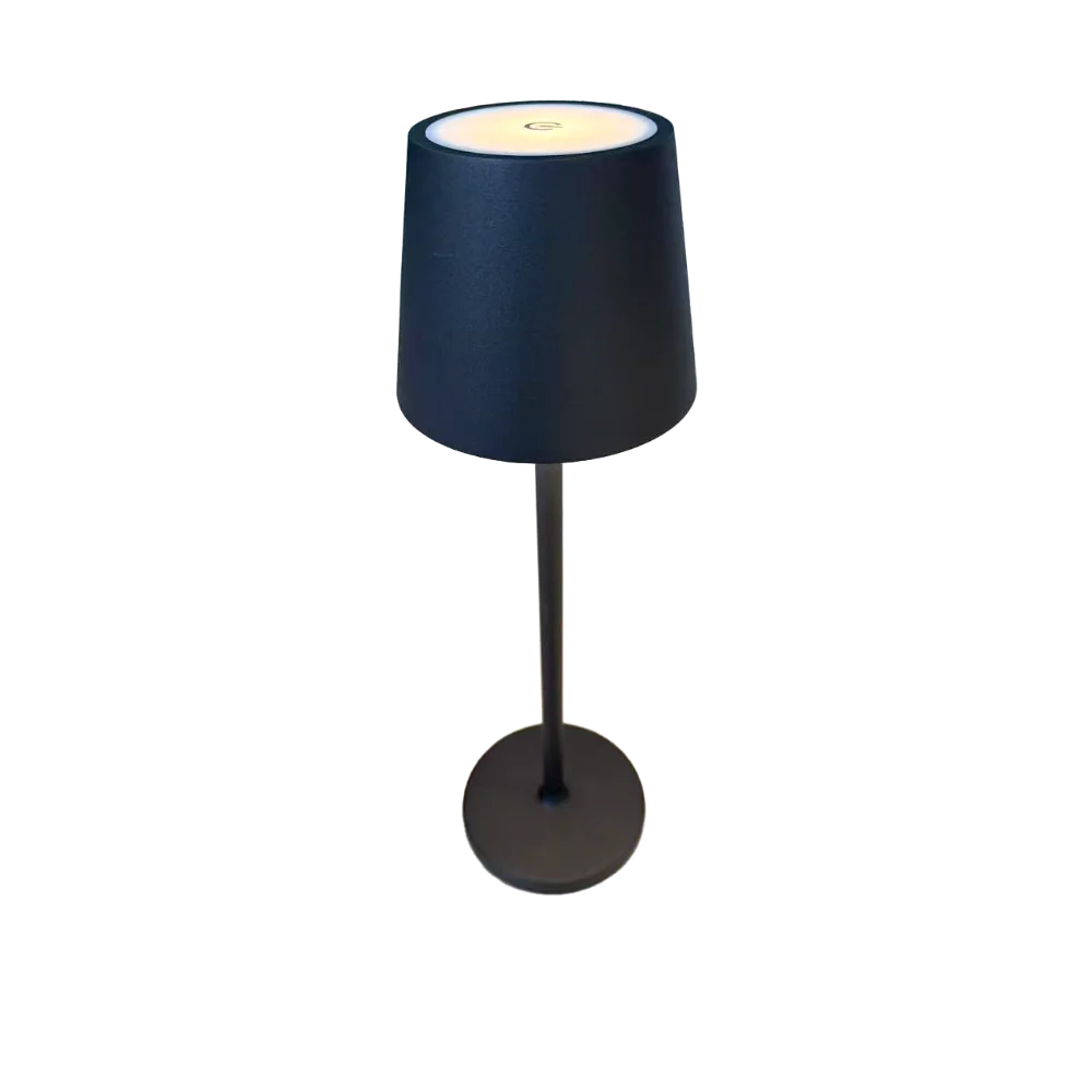 Omcan USA 48507 LED Table Lamp – 3-9/10" Dia. x 15"H, 5V Battery, 3000K/6000K, 15h Rechargeable, Black