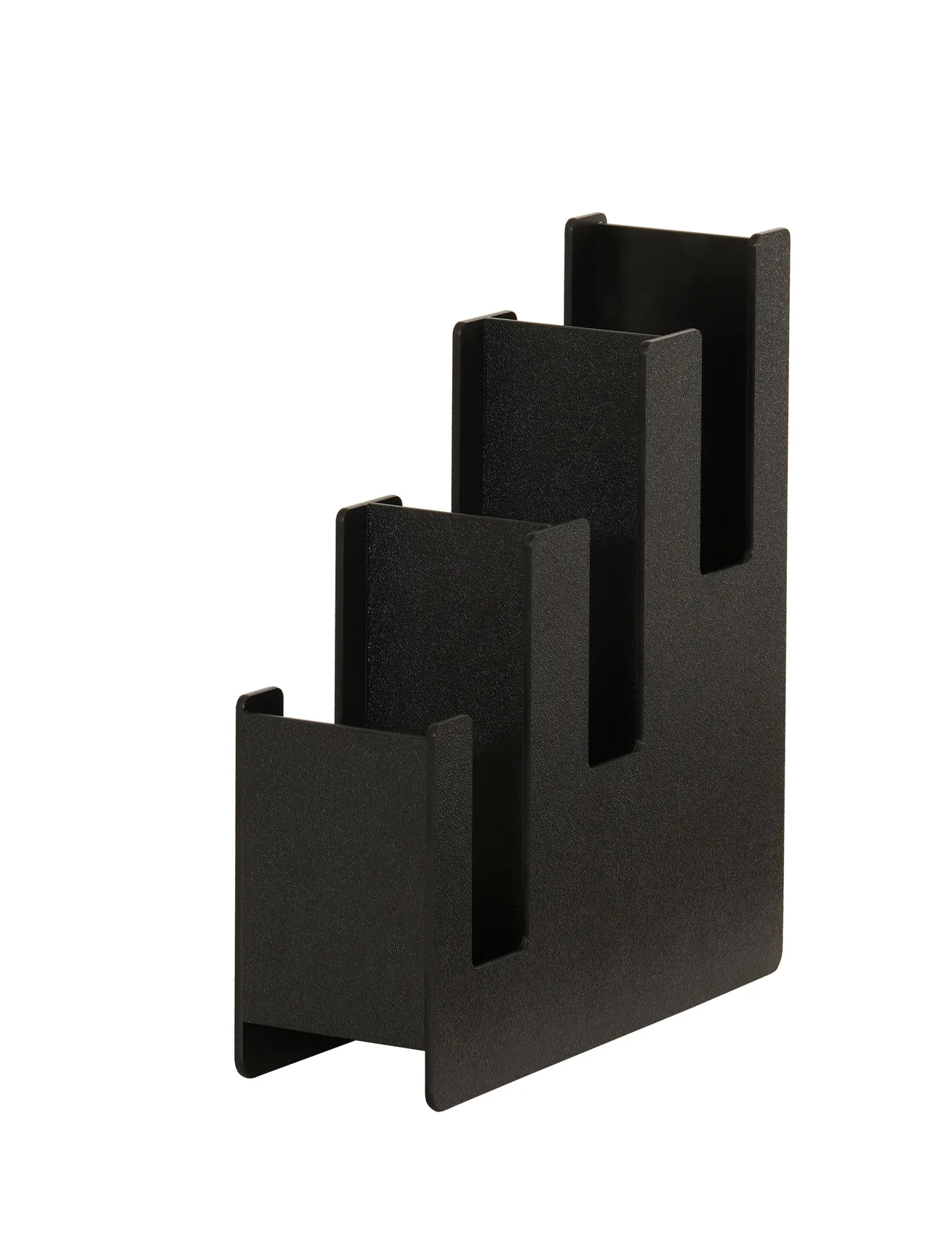 Cal-Mil 23187-13 Cup & Lid Holder, 3‑Tier Black Plastic, 5"W x13"D x15"H, Holds up to 4" Cups/Lids