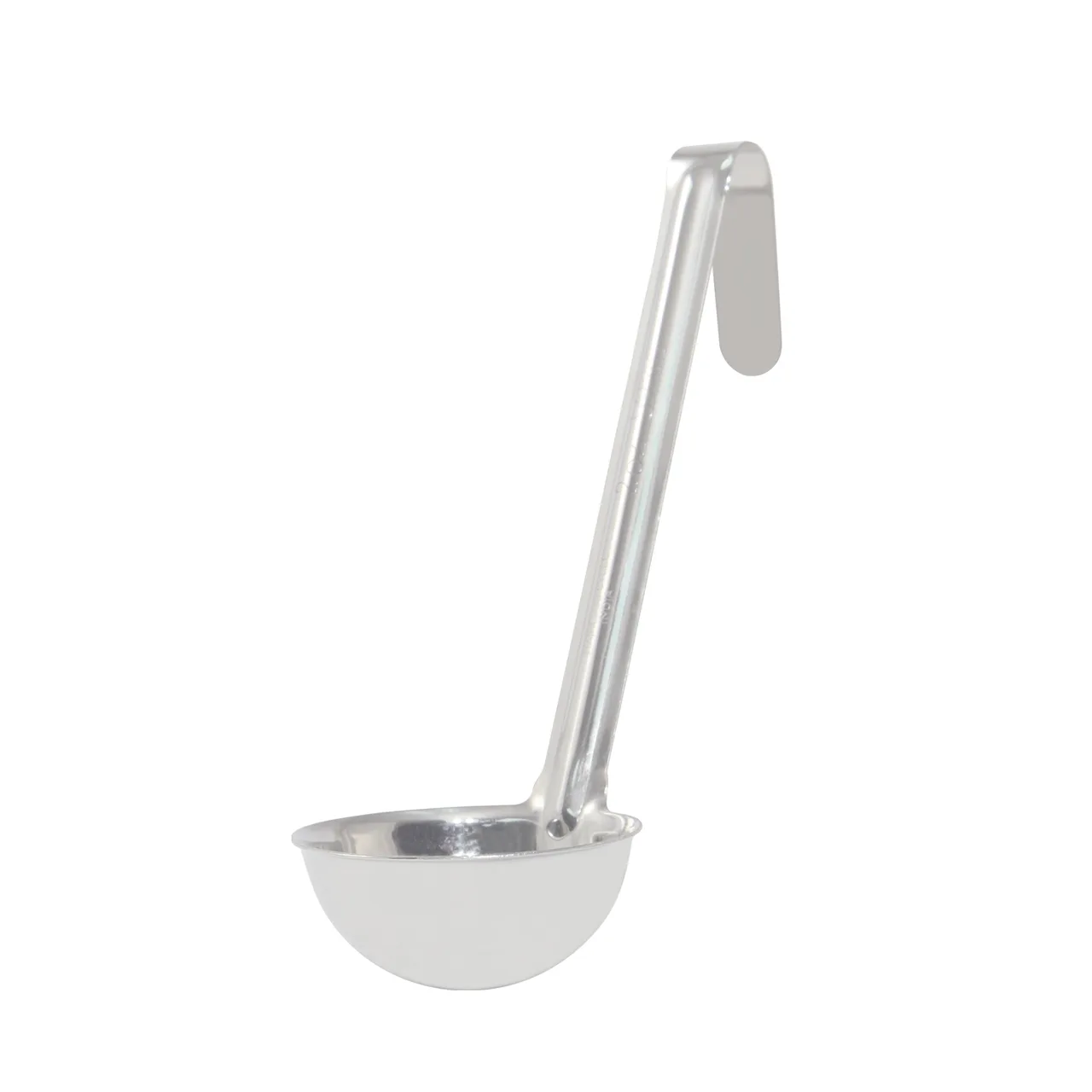 CAC China SLD6-20 Ladle, 2-5 oz Capacity, 6" Hooked Handle, One-Piece Stainless Steel