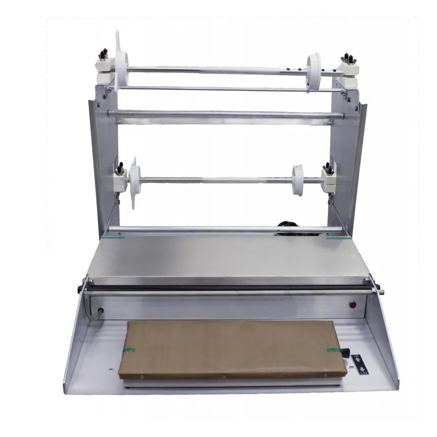 Omcan USA 14430 Double Roll Countertop Film Wrapping Machine, 6" x 15" Hot Plate, Stainless Steel & Aluminum, 110V