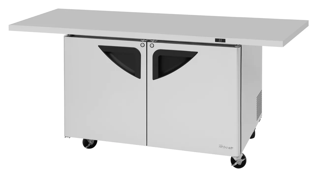 Turbo Air TUR-48SD-E-N 48" 2-Section Undercounter Refrigerator w/ 2 Doors, 12 cu. ft.