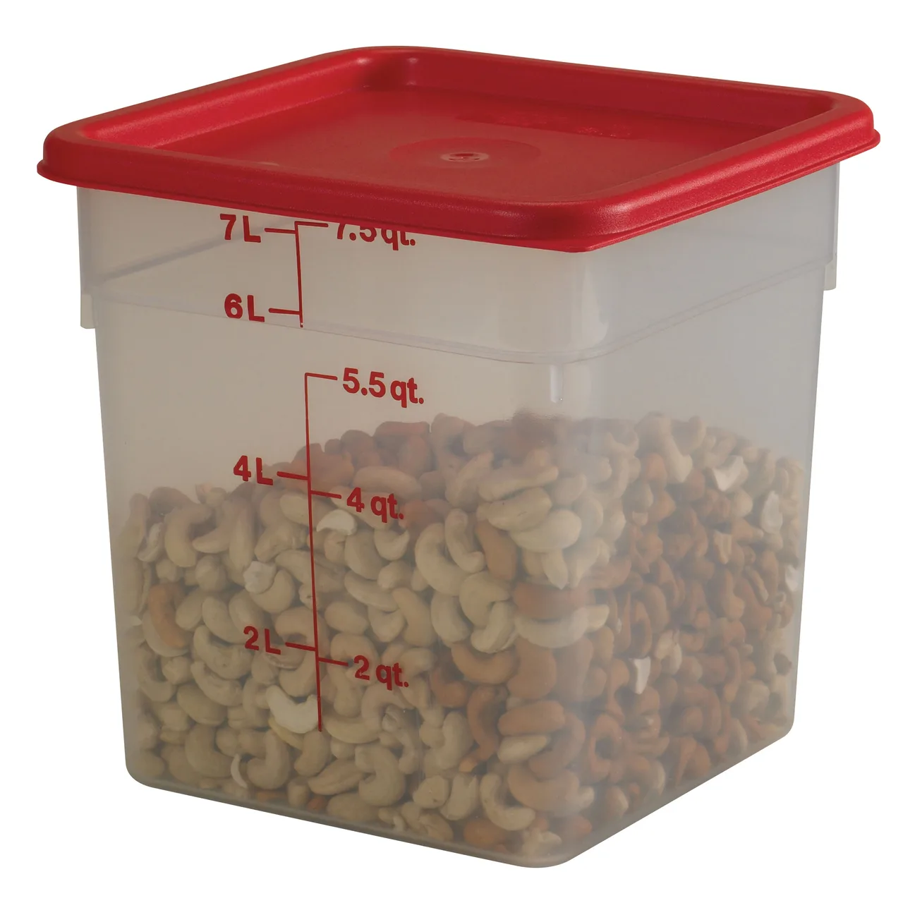 Cambro 8SFSPP190 CamSquare 8‑Quart Square Container, 8‑3/8" L x 8‑3/8" W x 9‑1/8" H, Clear PP, NSF